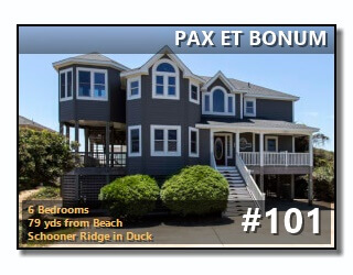 Click to View More Information For Outer Banks Vacation Rental #101, PAX ET BONUM