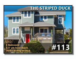 Click to View More Information For Outer Banks Vacation Rental #113, THE STRIPED DUCK