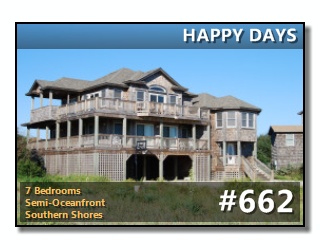 Click to View More Information For Outer Banks Vacation Rental #662, HAPPY DAYS