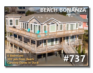 Click to View More Information For Outer Banks Vacation Rental #737, BEACH BONANZA