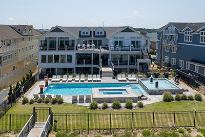 Private pool at oceanfront home