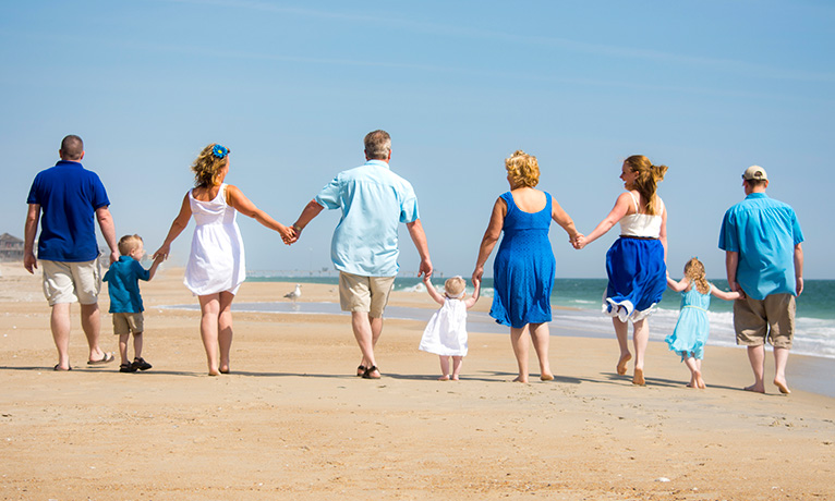 Family on the beach